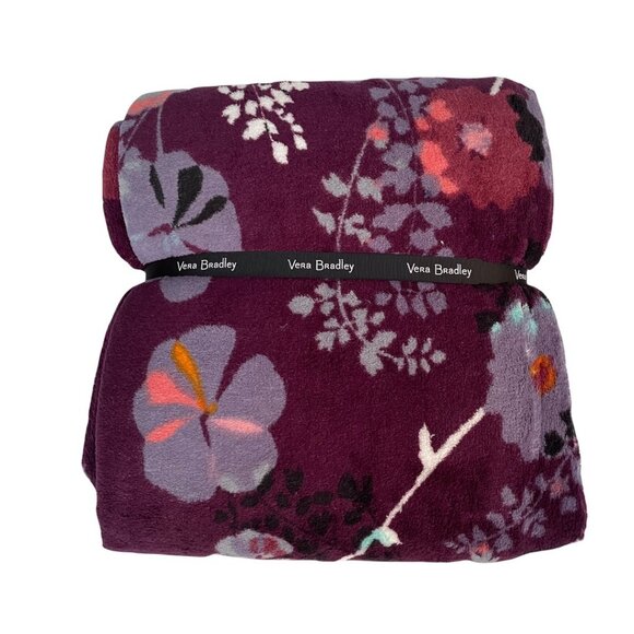 Vera Bradley Pressed Flowers Plush Throw Blanket - Picture 2 of 7